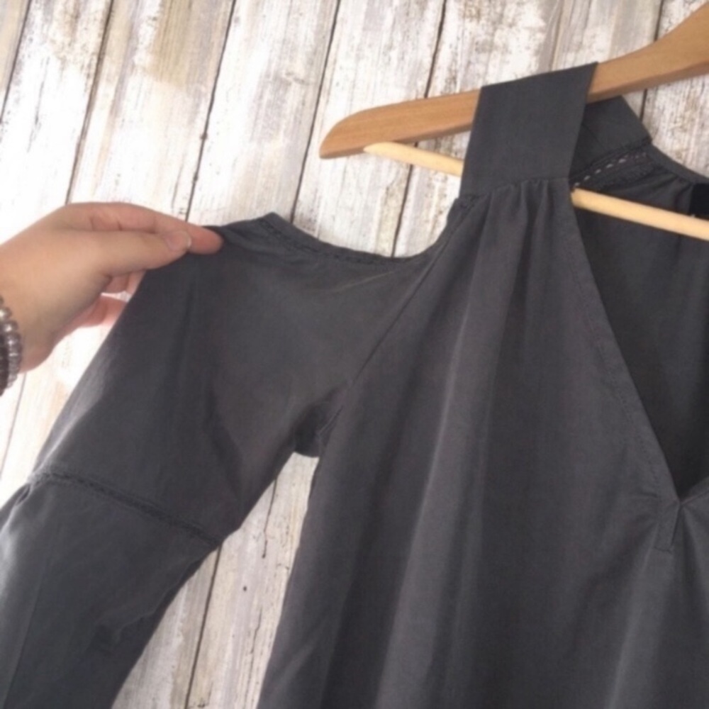 Do+Be Grey Open Shoulder Blouse - Picture 3 of 5